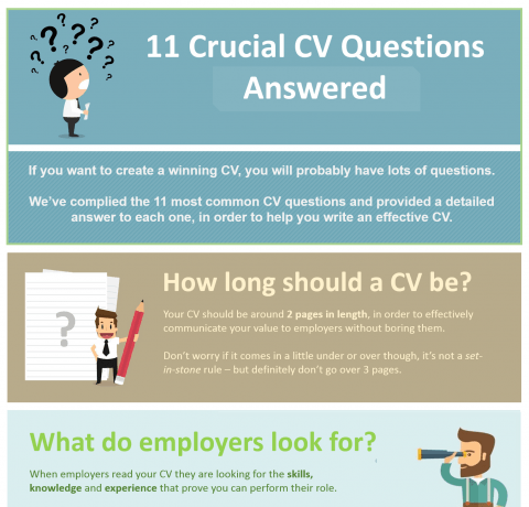 The 11 Most Common CV Writing Questions Answered Infographic