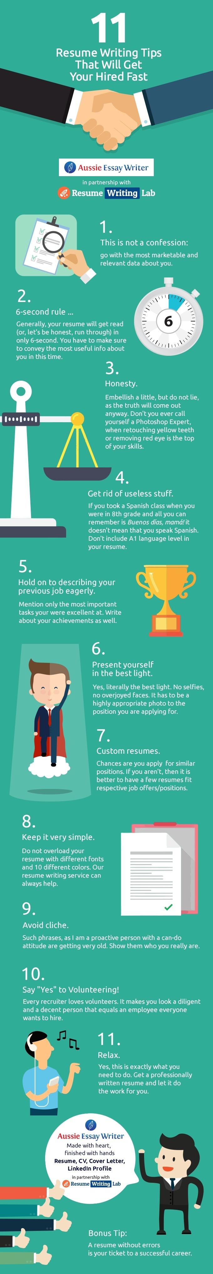 11 Resume Writing Tips That Will Get You Hired Fast Infographic