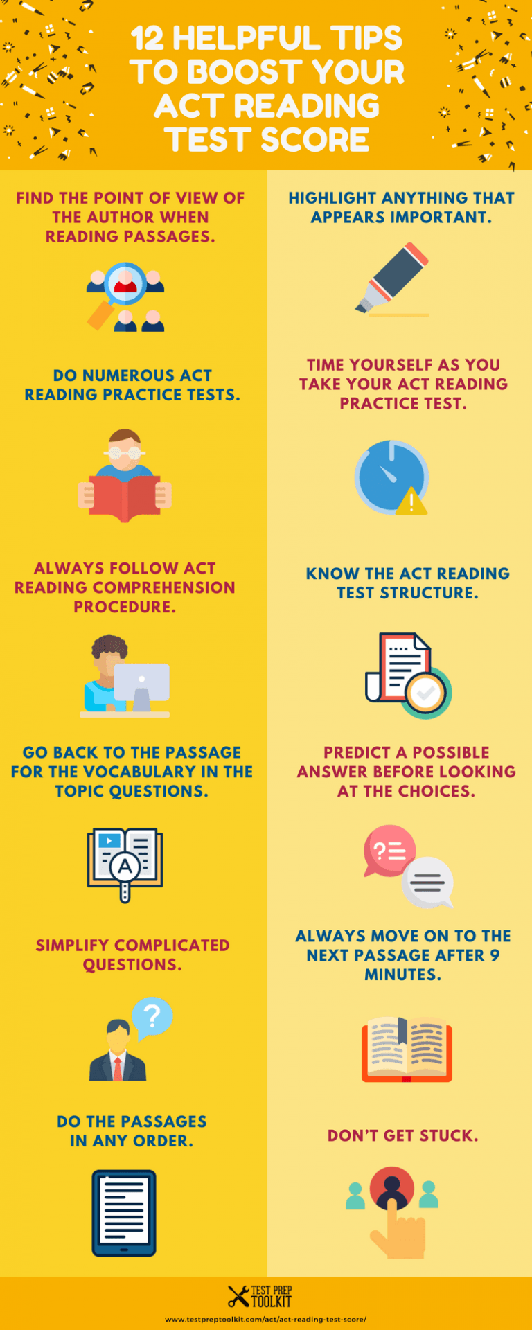 12 Helpful Tips To Boost Your ACT Reading Test Score Infographic E 