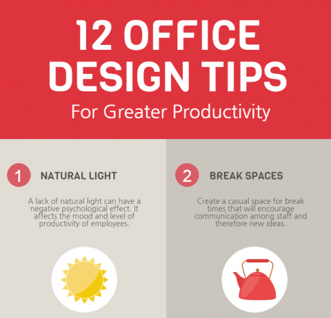 12 Office Design Tips for Greater Productivity Infographic