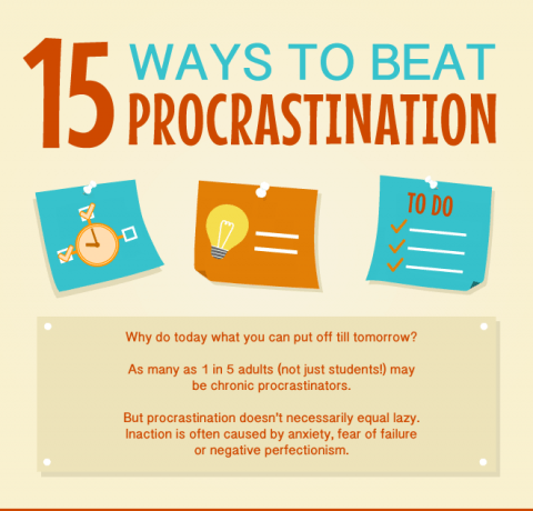 15 Ways Students Can Beat Procrastination Infographic