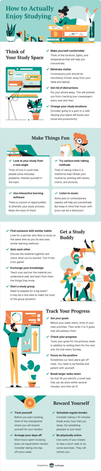 How to Make Studying More Enjoyable - e-Learning Infographics