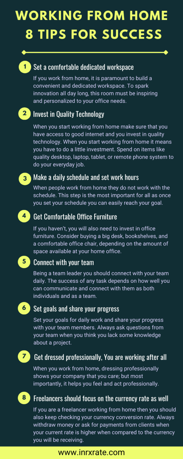 Working from Home – 8 Tips for Success - e-Learning Infographics