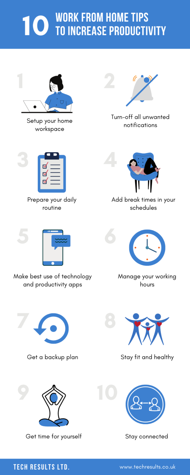 10 Work From Home Tips To Increase Productivity E Learning Infographics 7487