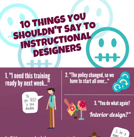 10 Things You Shouldn't Say To Instructional Designers - Infographic