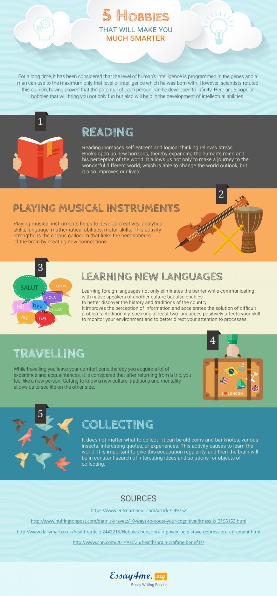 5 Hobbies That Will Make You Much Smarter Infographic
