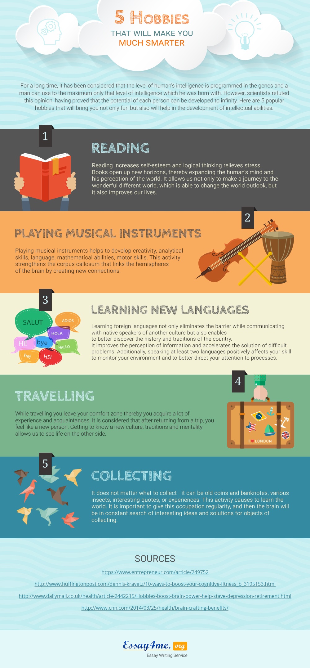 5 Hobbies That Will Make You Much Smarter Infographic