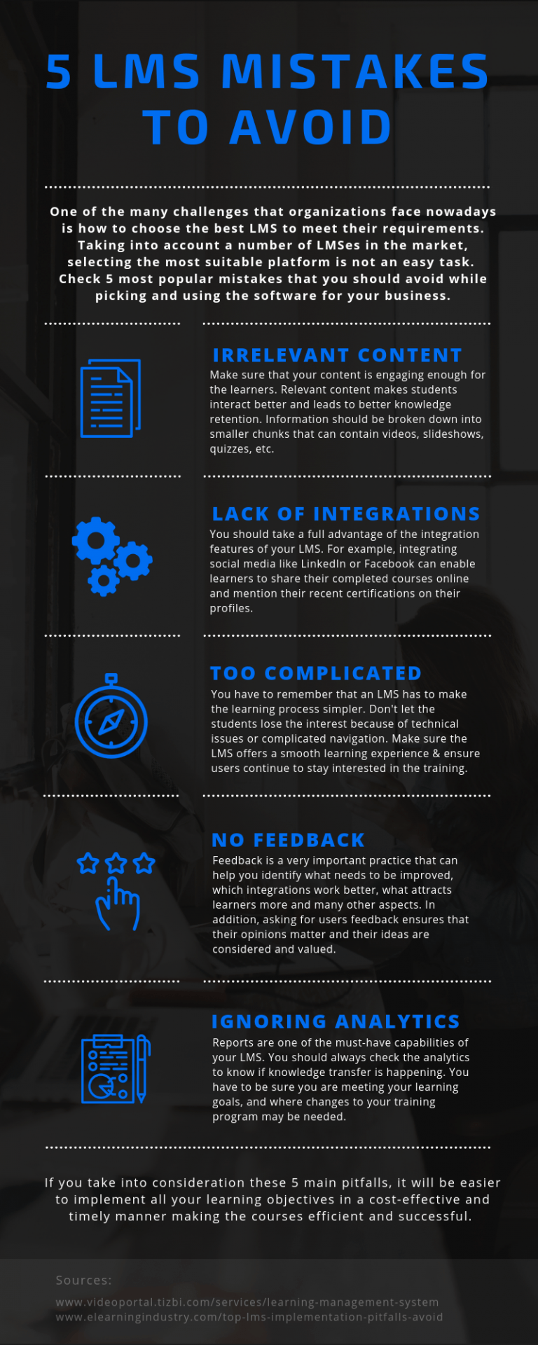 5 Lms Mistakes To Avoid Infographic E Learning Infographics 