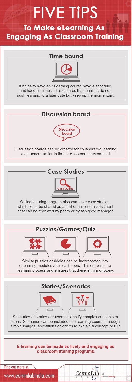 5 Tips to Make eLearning As Engaging As Classroom Training Infographic