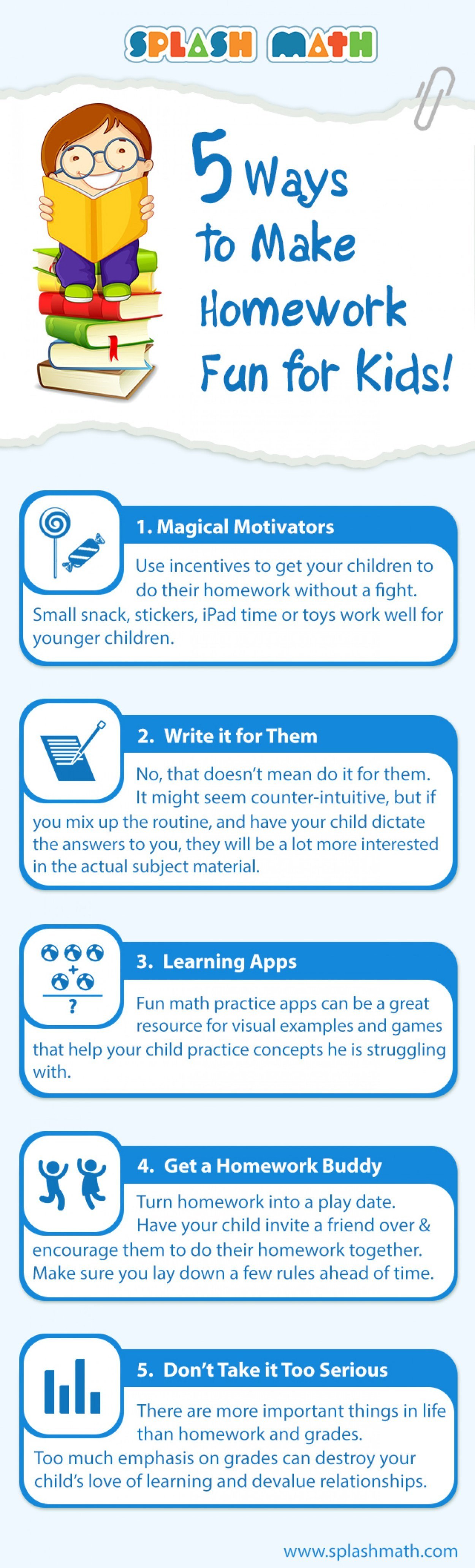 5 Ways to Make Homework Fun for Kids Infographic
