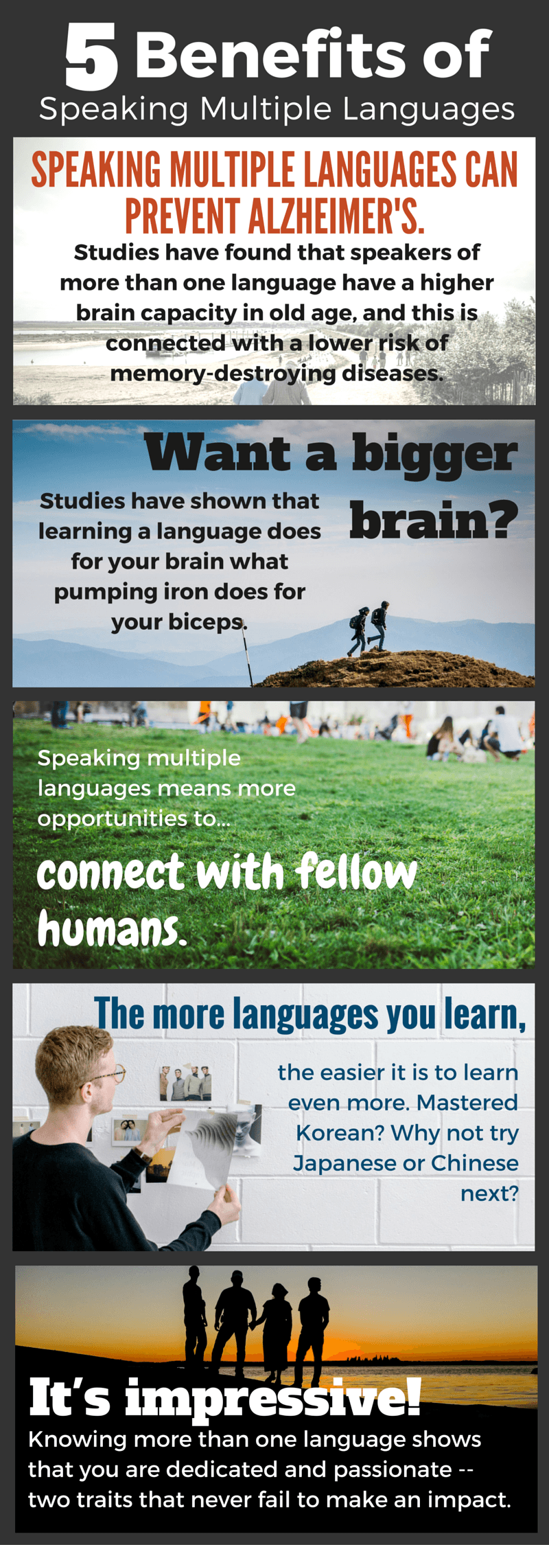 5 Benefits Of Speaking Multiple Languages Infographic
