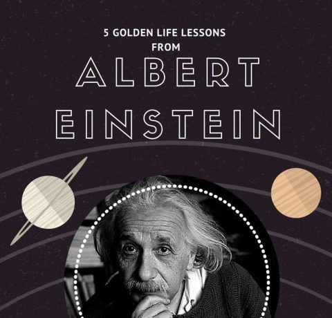 5 Golden Life Lessons from Albert Einstein Infographic