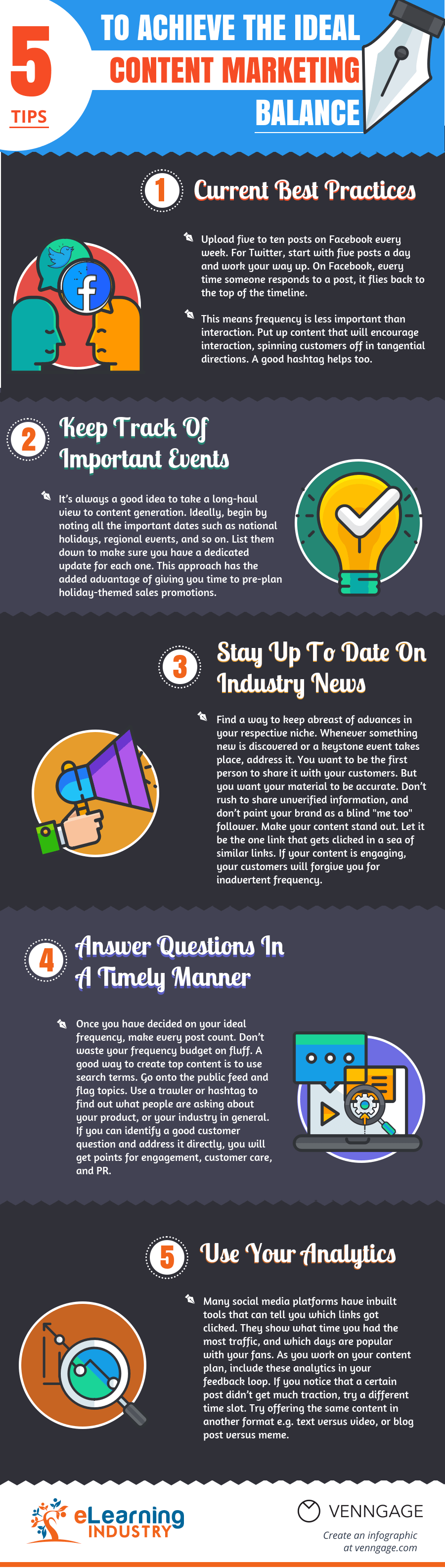 5 Tips To Achieve The Ideal Content Marketing Balance Infographic