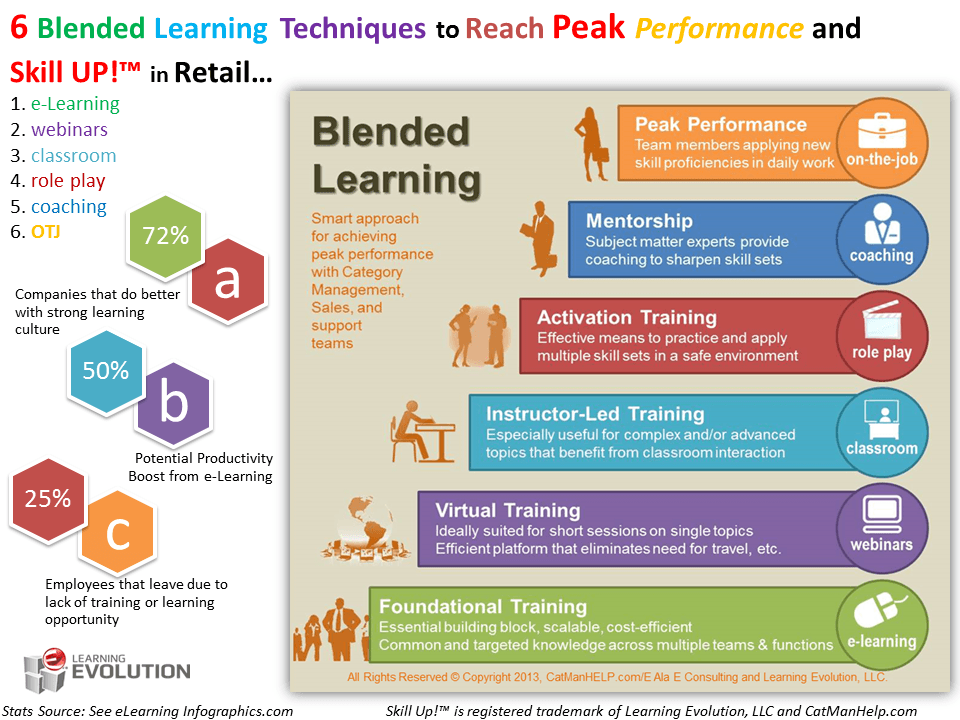 6 Blended Learning Techniques Infographic