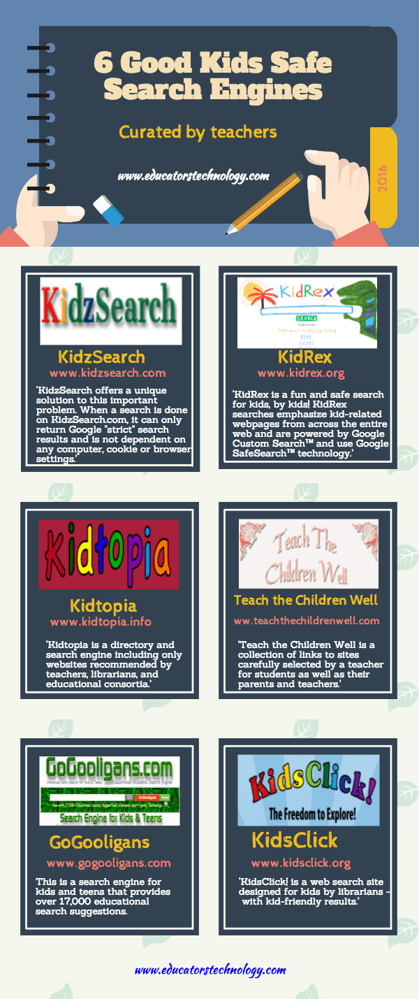 6 Kids-Safe Search Engines Infographic