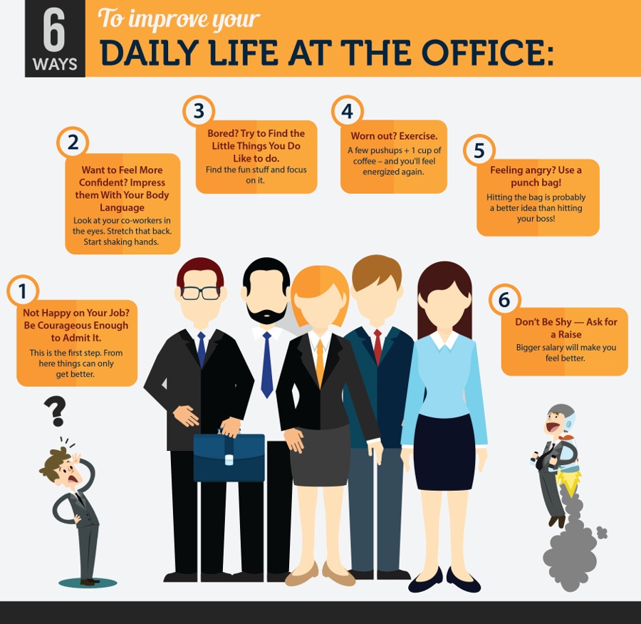 6 Ways to Improve Your Daily Life At The Office Infographic