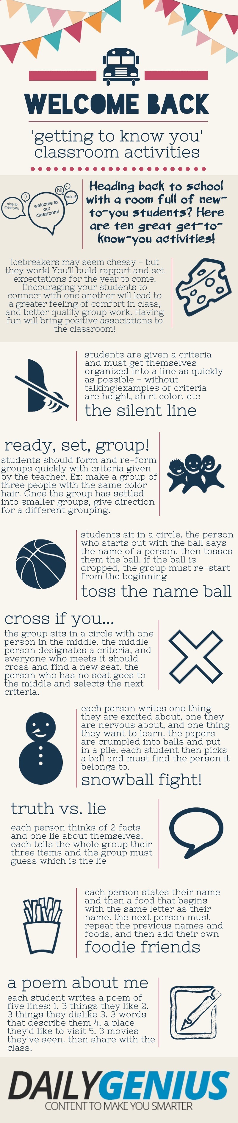 8 Back to School Activities To Get To Know Your Students Infographic