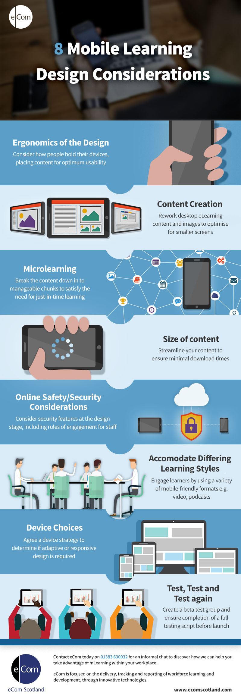 8 Mobile Learning Design Considerations Infographic