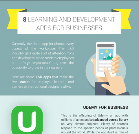 8 Learning and Development Apps for Businesses Infographic