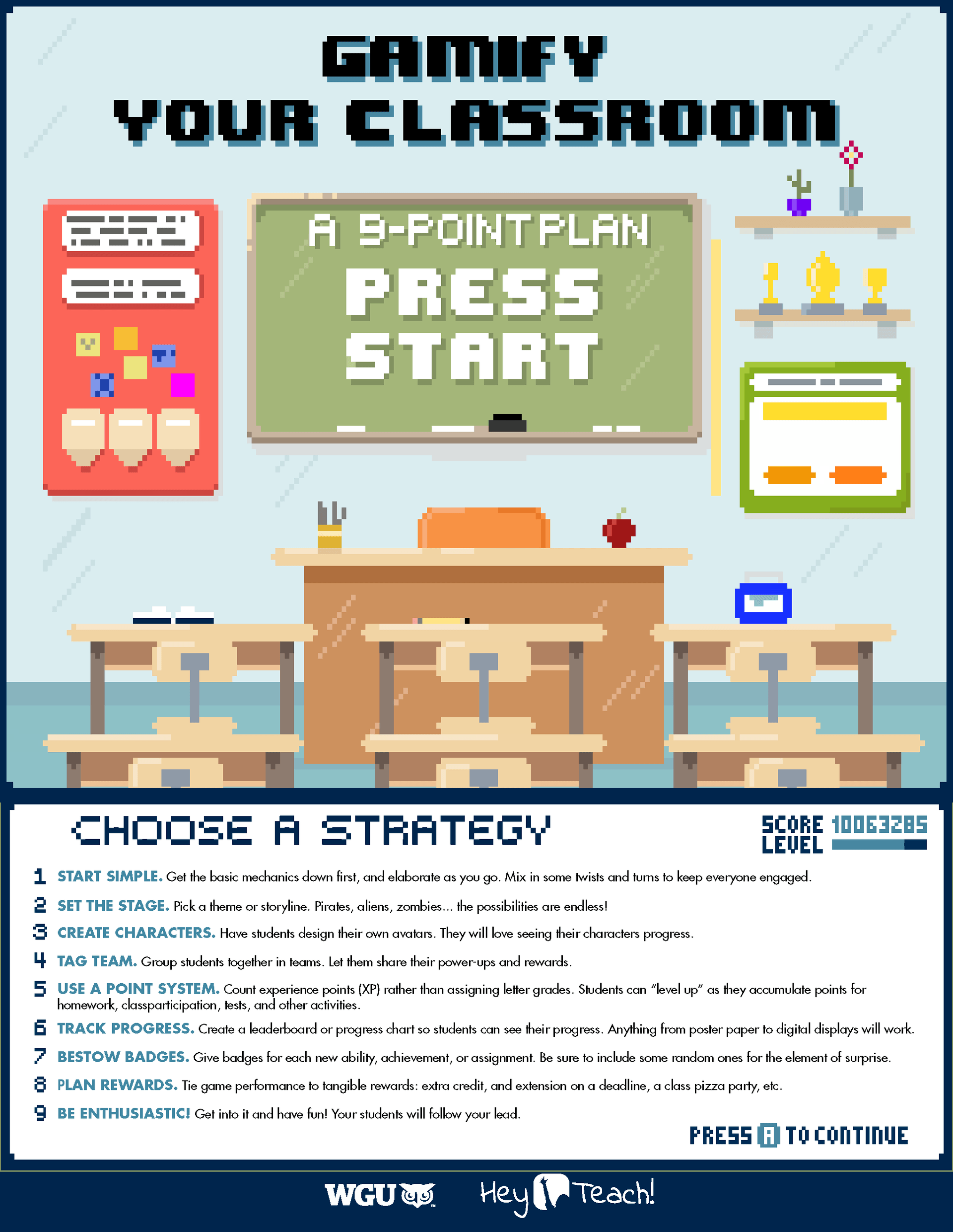 9 Key Elements of Classroom Gamification Infographic