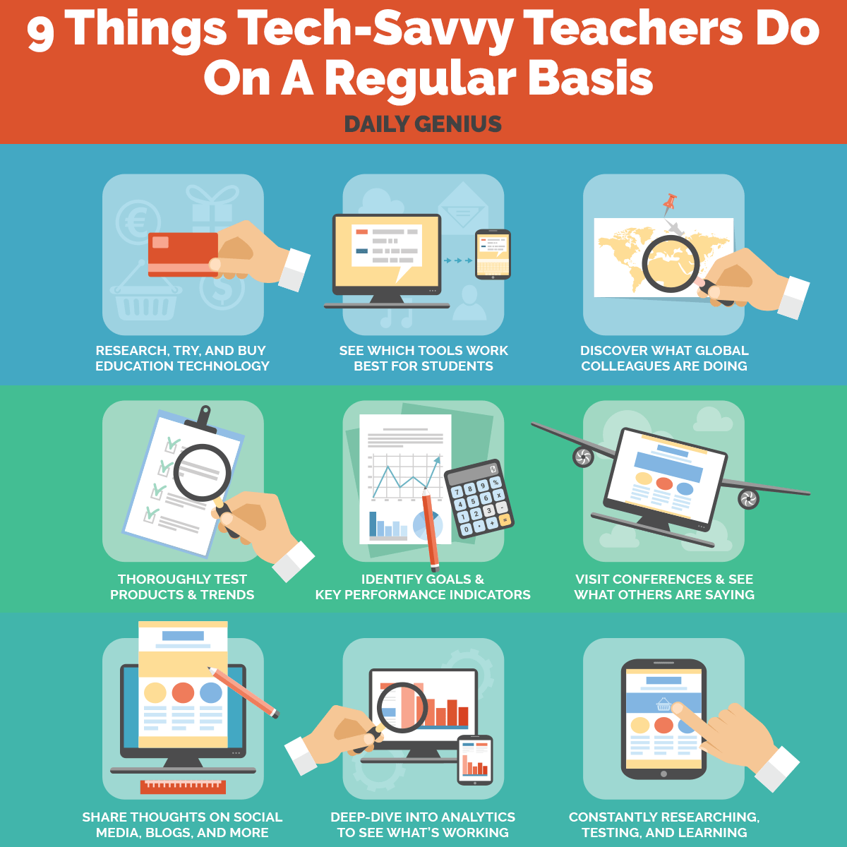 9 Things Tech-Savvy Teachers Do On A Regular Basis Infographic