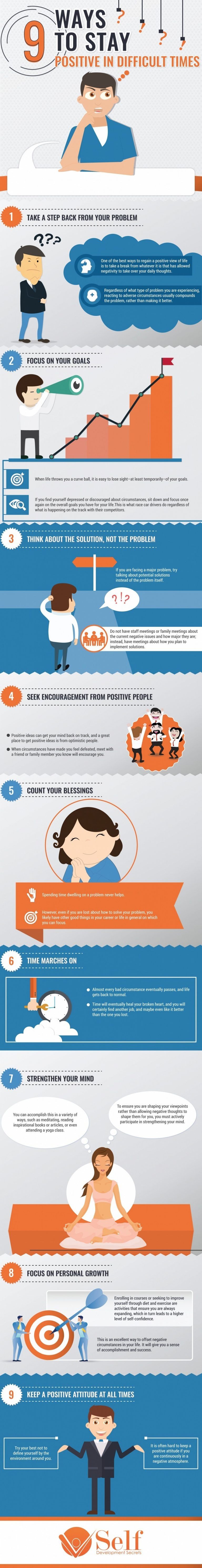 9 Ways To Stay Positive In Difficult Times Infographic - e-Learning ...