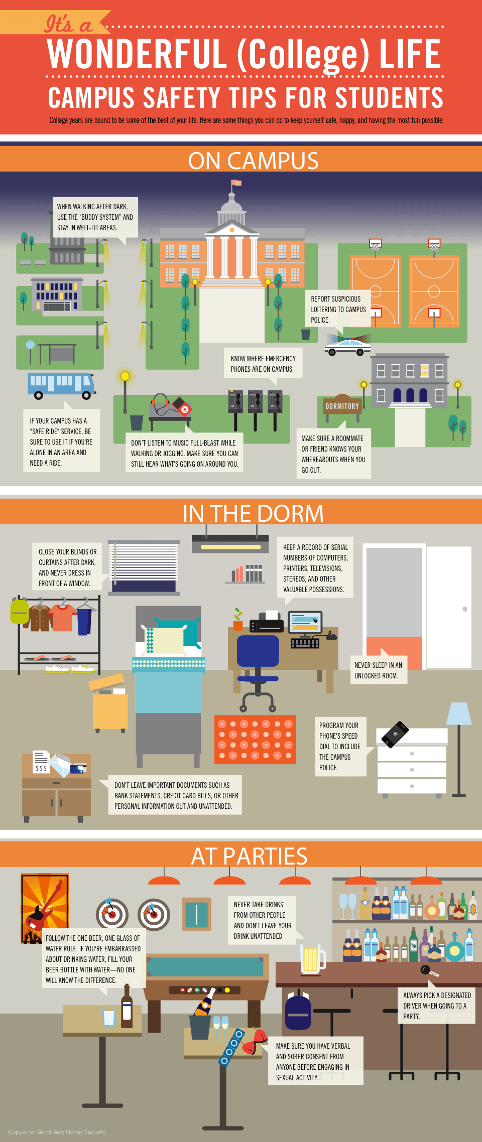 Campus Safety Tips for College Students Infographic
