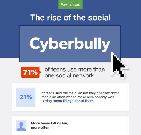 The Rise of Social Media Cyberbullying Infographic