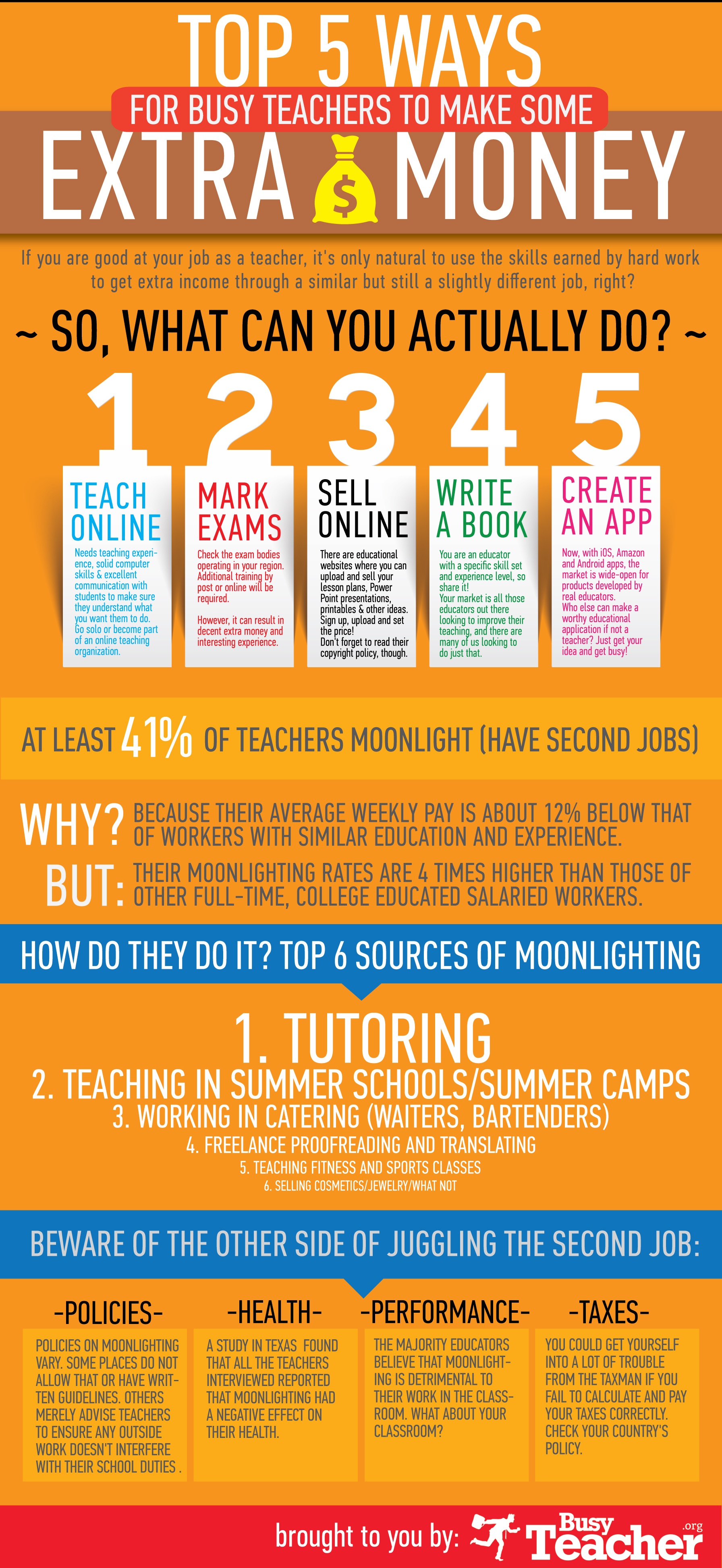 How Teachers Can Earn Extra Money - Infographic