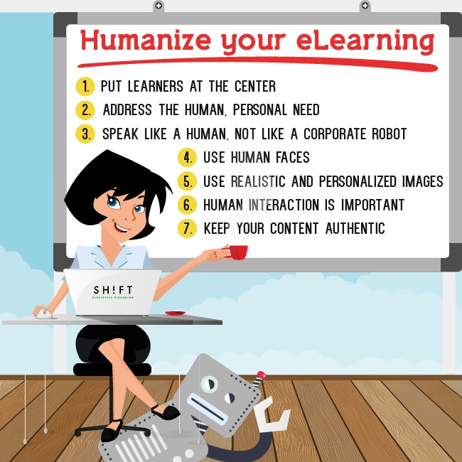 How to Humanize eLearning Infographic