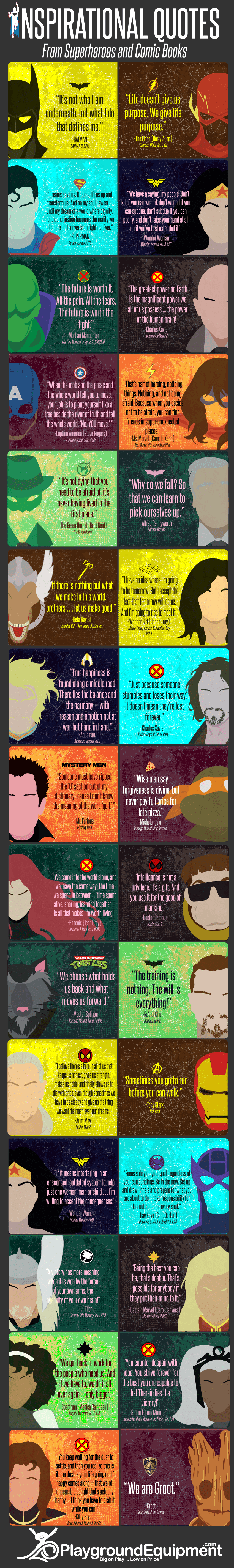 Inspirational Quotes from Superheroes and Comic Books Infographic