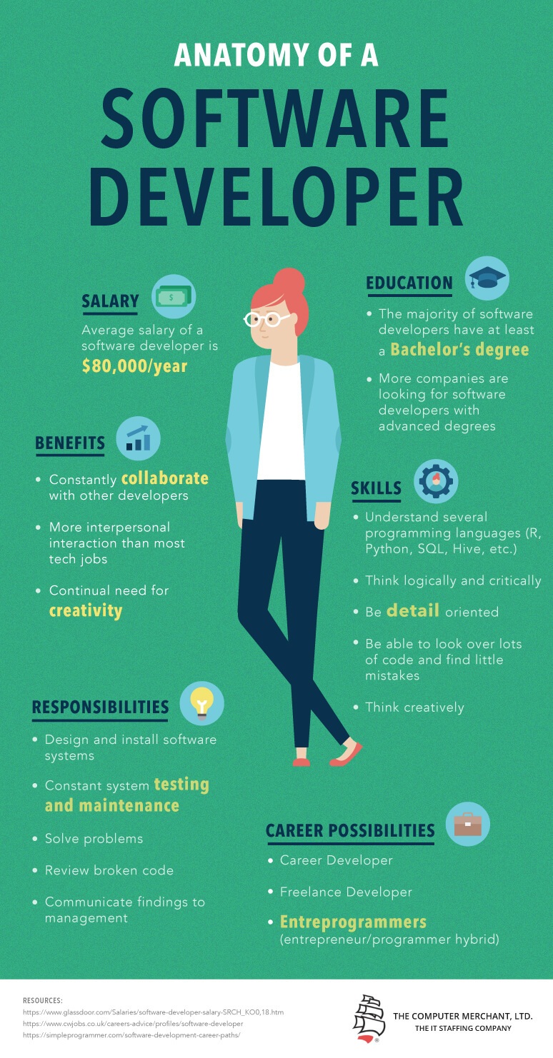 Anatomy Of A Software Developer Infographic eLearning