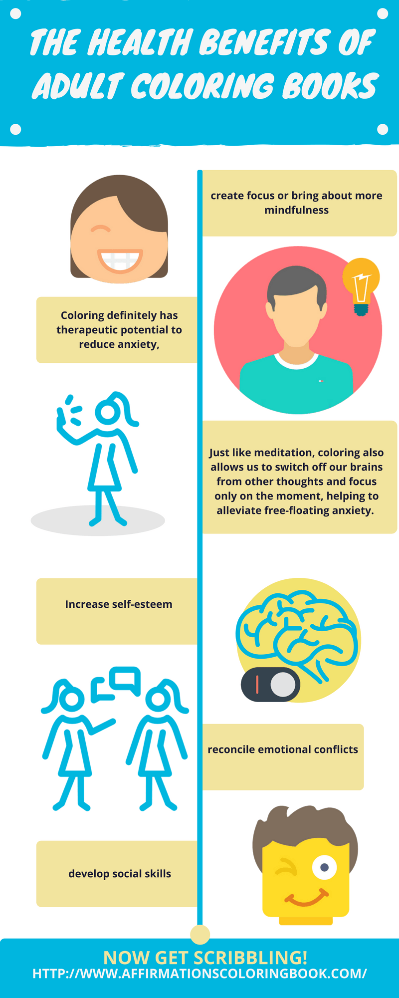 The Healht Benefits of Adult Coloring Books Infographic