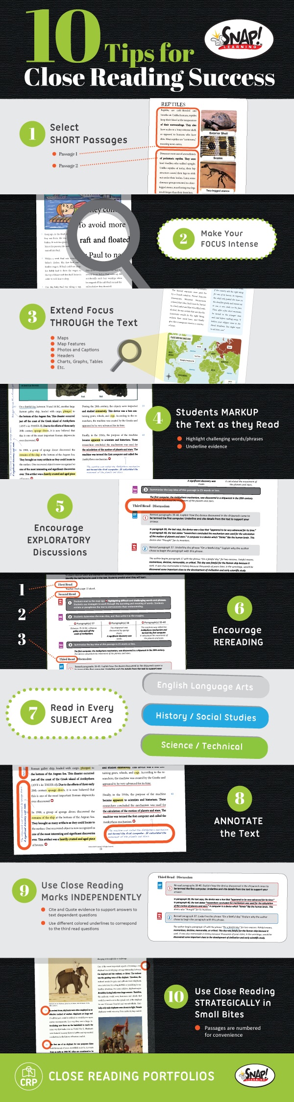 10 Tips for Close Reading Activities Infographic