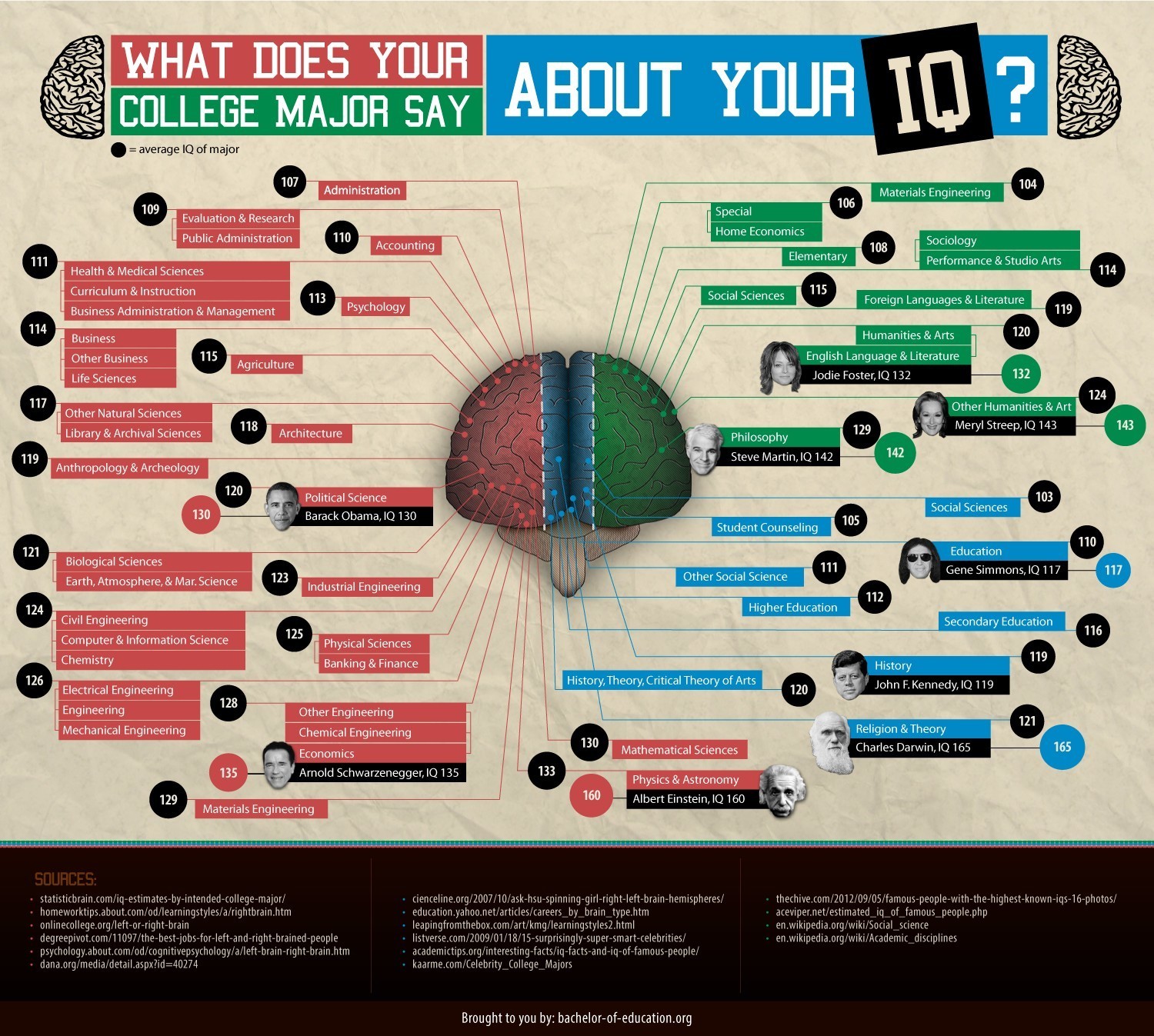 What Does Your College Major Say About Your IQ? Infographic