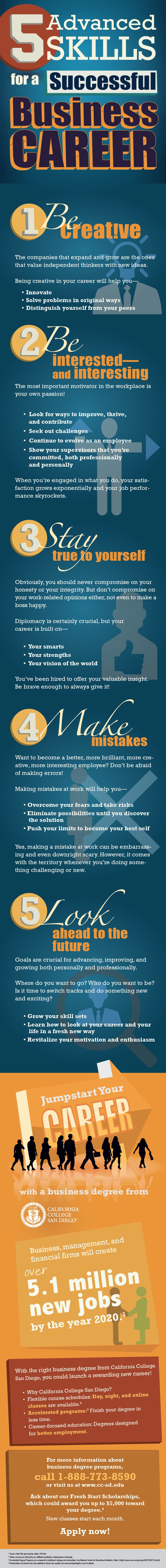 5 Skills to Advance your Career Infographic